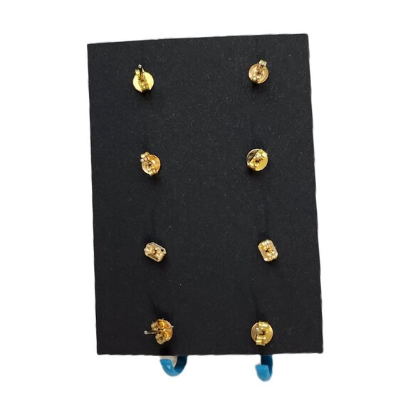 BFD Blue enamel metal and rhinestone stud set - Picture 4 of 5